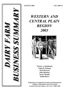 DAIRY FARM BUSINESS SUMMARY WESTERN AND CENTRAL PLAIN