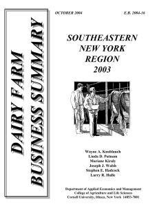 DAIRY FARM BUSINESS SUMMARY SOUTHEASTERN NEW YORK