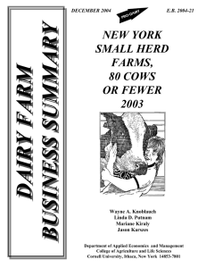 DAIRY FARM BUSINESS SUMMARY NEW YORK SMALL HERD