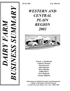 DAIRY FARM BUSINESS SUMMARY WESTERN AND CENTRAL