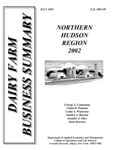 DAIRY FARM BUSINESS SUMMARY NORTHERN HUDSON