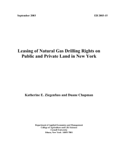 Leasing of Natural Gas Drilling Rights on September 2003