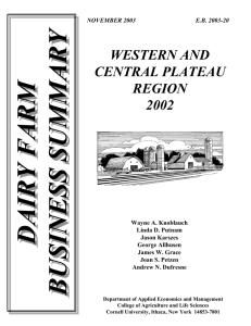 DAIRY FARM WESTERN AND CENTRAL PLATEAU REGION