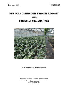 NEW YORK GREENHOUSE BUSINESS SUMMARY AND FINANCIAL ANALYSIS, 2000 February 2002