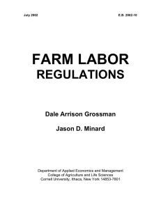 FARM LABOR REGULATIONS Dale Arrison Grossman