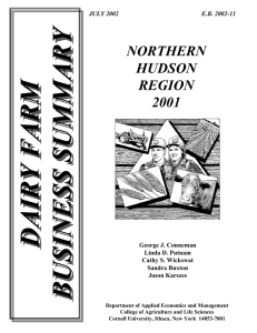 DAIRY FARM BUSINESS SUMMARY NORTHERN HUDSON