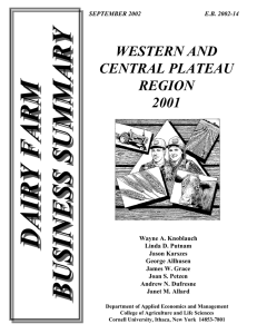 DAIRY FARM BUSINESS SUMMARY WESTERN AND CENTRAL PLATEAU