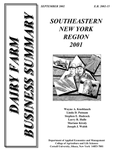 DAIRY FARM BUSINESS SUMMARY SOUTHEASTERN NEW YORK