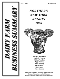 DAIRY FARM BUSINESS SUMMARY NORTHERN NEW YORK