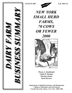 DAIRY FARM BUSINESS SUMMARY NEW YORK SMALL HERD