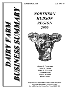 DAIRY FARM BUSINESS SUMMARY NORTHERN HUDSON