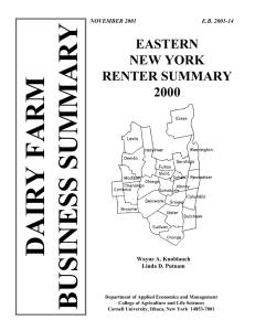 DAIRY FARM BUSINESS SUMMARY EASTERN NEW YORK