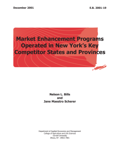 Market Enhancement Programs Operated in New York’s Key Competitor States and Provinces