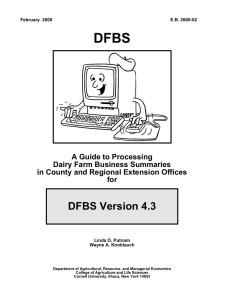 DFBS DFBS Version 4.3 A Guide to Processing Dairy Farm Business Summaries