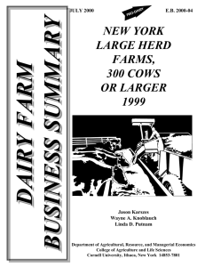 DAIRY FARM BUSINESS SUMMARY NEW YORK LARGE HERD