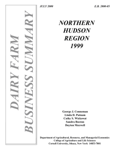 DAIRY FARM BUSINESS SUMMARY NORTHERN HUDSON