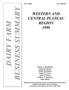 DAIRY FARM BUSINESS SUMMARY WESTERN AND CENTRAL PLATEAU