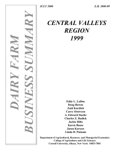 DAIRY FARM BUSINESS SUMMARY CENTRAL VALLEYS REGION