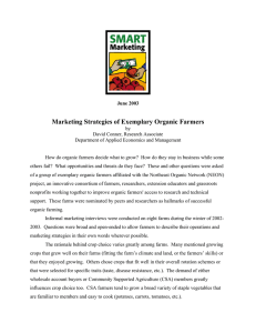 Marketing Strategies of Exemplary Organic Farmers