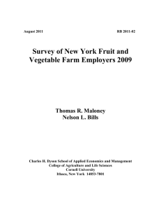 Survey of New York Fruit and Vegetable Farm Employers 2009