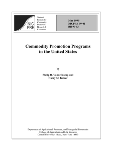 Commodity Promotion Programs in the United States May 1999 NICPRE 99-01