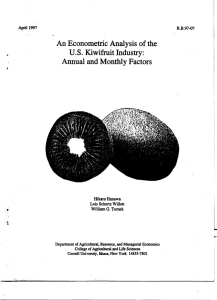 An Econometric Analysis of the U.S.  Kiwifruit Industry: April 1997