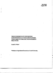 - THE ECONOMICS OF CONVERTING CONVENTIONALLY MANAGED EASTERN VINEYARDS TO ORGANIC MANAGEMENT