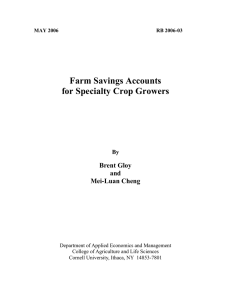 Farm Savings Accounts for Specialty Crop Growers  Brent Gloy