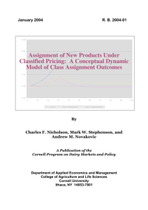 Assignment of New Products Under Classified Pricing:  A Conceptual Dynamic