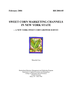 SWEET CORN MARKETING CHANNELS IN NEW YORK STATE February 2004 RB 2004-05
