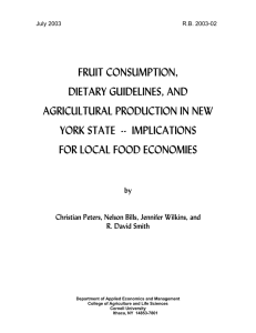 FRUIT CONSUMPTION, DIETARY GUIDELINES, AND AGRICULTURAL PRODUCTION IN NEW