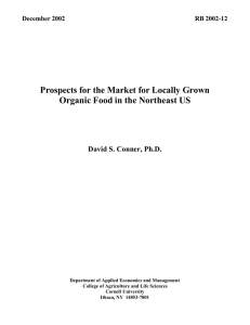 Prospects for the Market for Locally Grown David S. Conner, Ph.D.