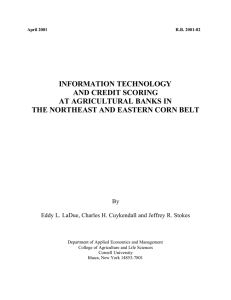 INFORMATION TECHNOLOGY AND CREDIT SCORING AT AGRICULTURAL BANKS IN