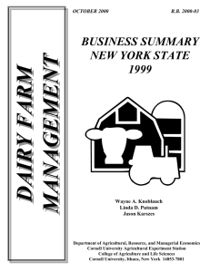 DAIRY FARM MANAGEMENT BUSINESS SUMMARY NEW YORK STATE