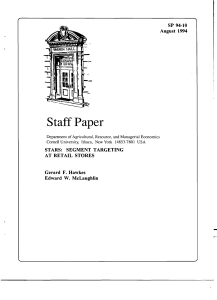 Staff Paper SP  94-10 August  1994