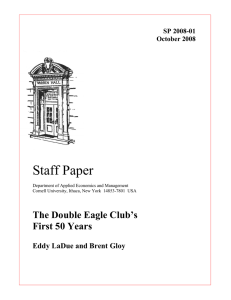 Staff Paper The Double Eagle Club’s First 50 Years