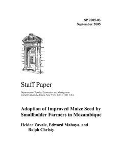 Staff Paper Adoption of Improved Maize Seed by Smallholder Farmers in Mozambique
