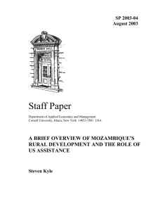 Staff Paper  A BRIEF OVERVIEW OF MOZAMBIQUE’S