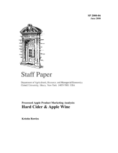 Hard Cider &amp; Apple Wine SP 2000-06 Processed Apple Product Marketing Analysis: