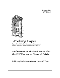 Working Paper Performance of Thailand Banks after