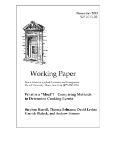 Working Paper What is a “Meal”?    Comparing Methods