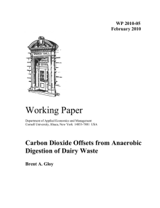 Working Paper Carbon Dioxide Offsets from Anaerobic Digestion of Dairy Waste