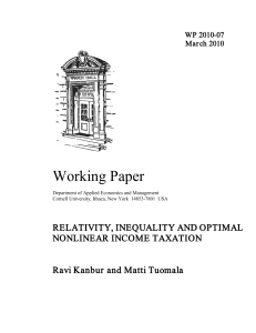Working Paper  RELATIVITY, INEQUALITY AND OPTIMAL NONLINEAR INCOME TAXATION