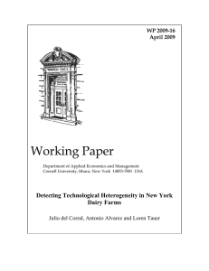 Working Paper  Detecting Technological Heterogeneity in New York Dairy Farms