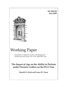 Working Paper  The Impact of Age on the Ability to Perform