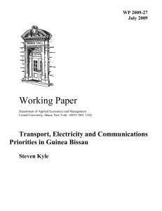 Working Paper Transport, Electricity and Communications Priorities in Guinea Bissau