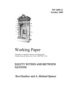 Working Paper  EQUITY WITHIN AND BETWEEN NATIONS