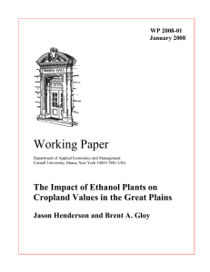 Working Paper The Impact of Ethanol Plants on