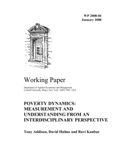 Working Paper POVERTY DYNAMICS: MEASUREMENT AND UNDERSTANDING FROM AN