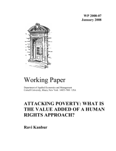 Working Paper ATTACKING POVERTY: WHAT IS THE VALUE ADDED OF A HUMAN